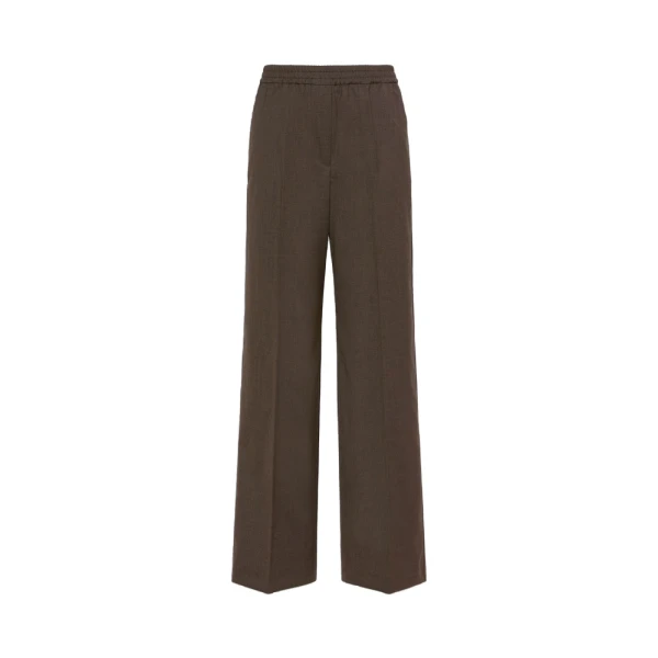 Max Mara Petra Stretch Wool Batavia Trousers in Brown | Tailored pants | Luxury Shoes 