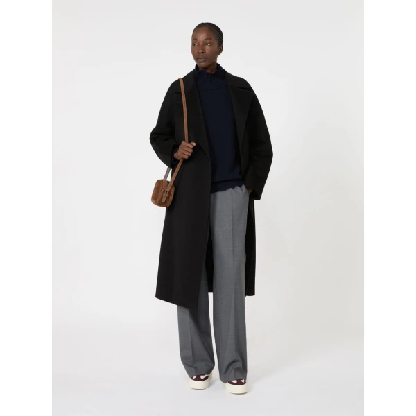 Max Mara Petra Stretch Wool Batavia Trousers in Dark Grey | Tailored pants | Luxury Shoes 