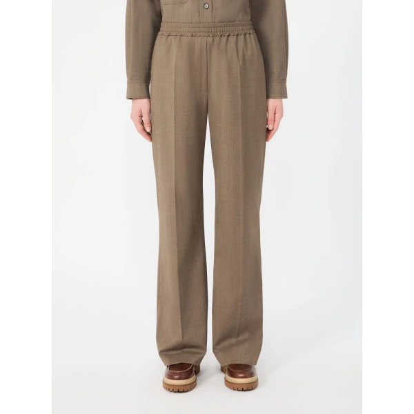 Max Mara Petra Stretch Wool Batavia Trousers in Marron Glace | Tailored pants | Luxury Shoes 