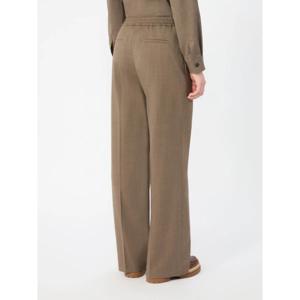 Max Mara Petra Stretch Wool Batavia Trousers in Marron Glace | Tailored pants | Luxury Shoes 