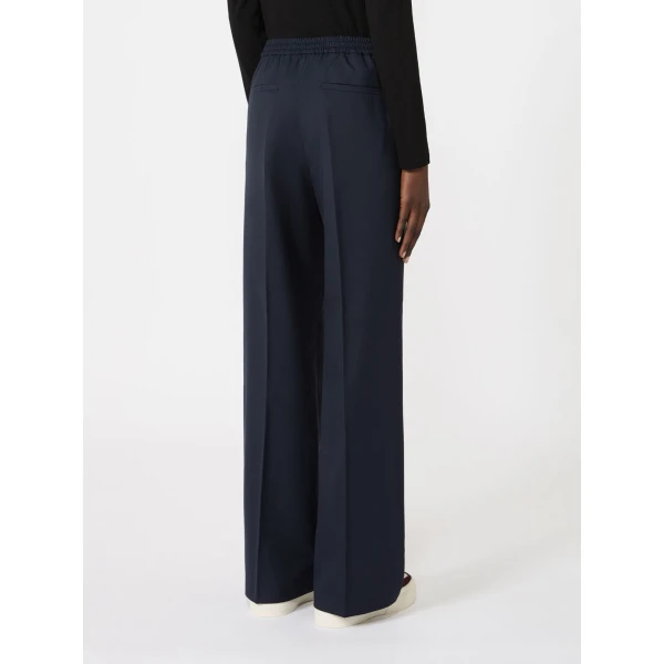Max Mara Petra Stretch Wool Batavia Trousers in Navy | Tailored pants | Luxury Shoes 