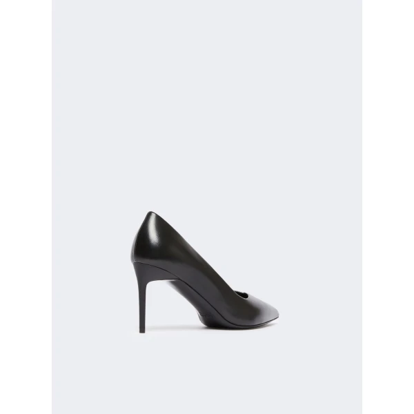 Max Mara Phyllis Nappa Leather Court Shoes in Black | Heels | Luxury Shoes 