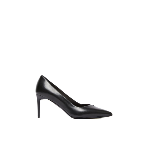 Max Mara Phyllis Nappa Leather Court Shoes in Black | Heels | Luxury Shoes 