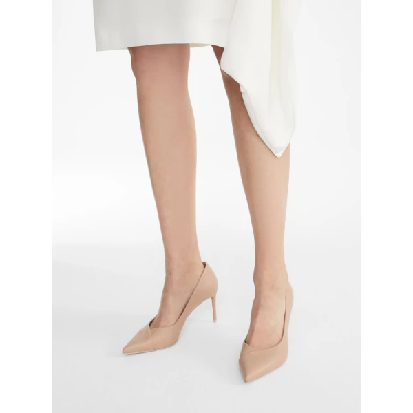 Max Mara Phyllis Nappa Leather Court Shoes in Powder Pink | Heels | Luxury Shoes 