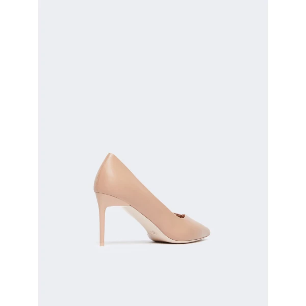 Max Mara Phyllis Nappa Leather Court Shoes in Powder Pink | Heels | Luxury Shoes 