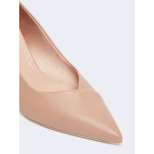 Max Mara Phyllis Nappa Leather Court Shoes in Powder Pink | Heels | Luxury Shoes 