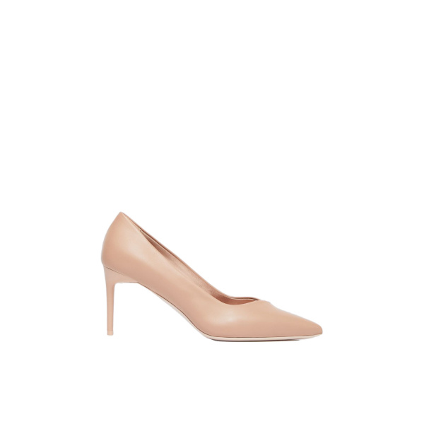 Max Mara Phyllis Nappa Leather Court Shoes in Powder Pink | Heels | Luxury Shoes 