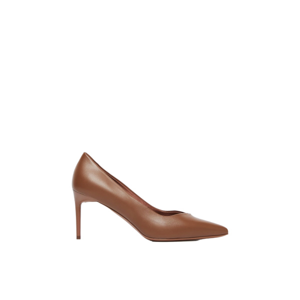 Max Mara Phyllis Nappa Leather Court Shoes in Tobacco | Heels | Luxury Shoes 