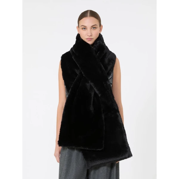 Max Mara Piacere Water-Repellent Canvas Padded Stole in Black | Scarves | Luxury Shoes 