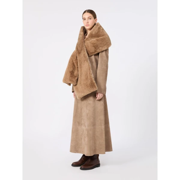 Max Mara Piacere Water-Repellent Canvas Padded Stole in Clay | Scarves | Luxury Shoes 