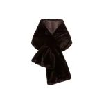 Max Mara Piacere Water-Repellent Canvas Padded Stole in Dark Brown | Scarves | Luxury Shoes 