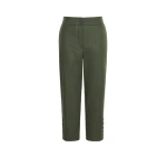 Max Mara Piega Melange Wool Cropped Trousers in Moss Green | Tailored pants | Luxury Shoes 