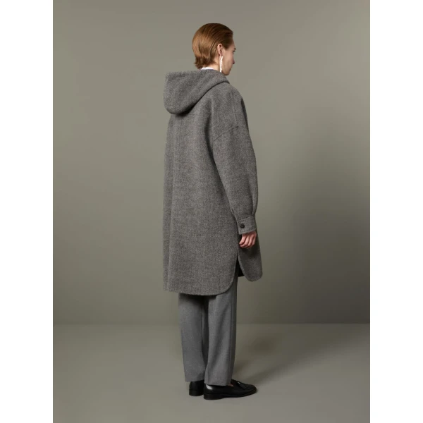 Max Mara Pietra Baby Llama Parka Coat in Medium Grey | Coats | Luxury Shoes 