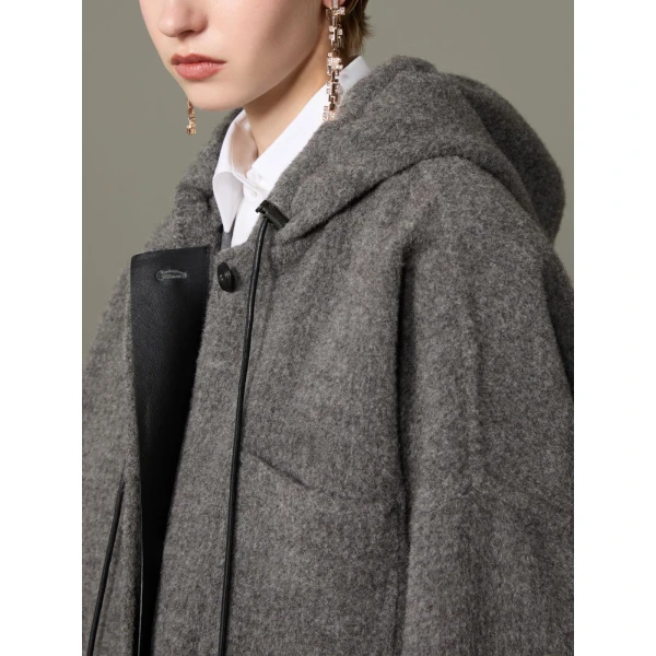 Max Mara Pietra Baby Llama Parka Coat in Medium Grey | Coats | Luxury Shoes 