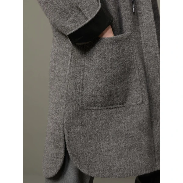 Max Mara Pietra Baby Llama Parka Coat in Medium Grey | Coats | Luxury Shoes 
