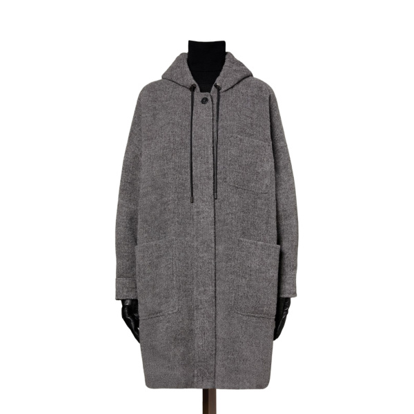 Max Mara Pietra Baby Llama Parka Coat in Medium Grey | Women | Luxury Shoes 