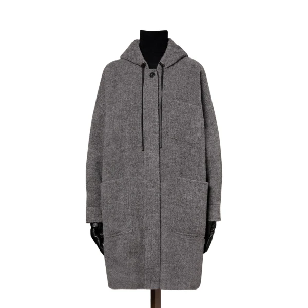 Max Mara Pietra Baby Llama Parka Coat in Medium Grey | Women | Luxury Shoes 