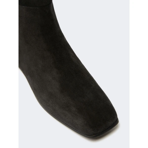 Max Mara Pietra Studded Split Leather Boots in Dark Grey | Boots | Luxury Shoes 