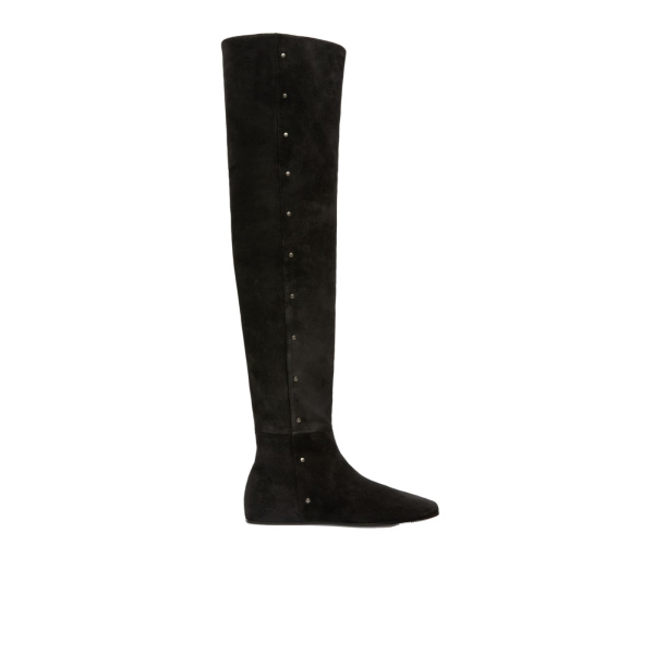 Max Mara Pietra Studded Split Leather Boots in Dark Grey | Boots | Luxury Shoes 