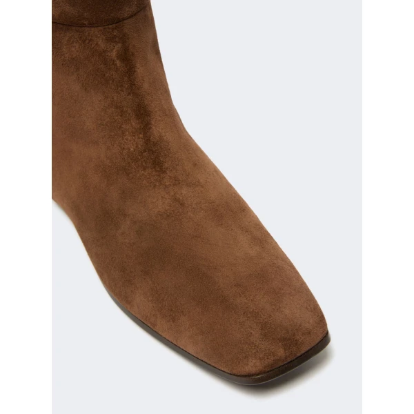 Max Mara Pietra Studded Split Leather Boots in Hazelnut Brown | Boots | Luxury Shoes 