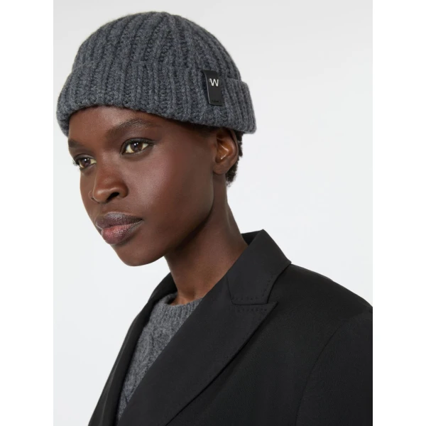 Max Mara Pietre Cashmere Docker Hat in Dark Grey | Hats | Luxury Shoes 