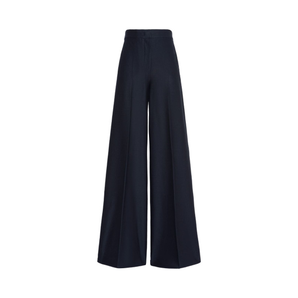 Max Mara Pinza Wide-Fit Pique Jersey Trousers in Ultramarine | Wide leg pants | Luxury Shoes 