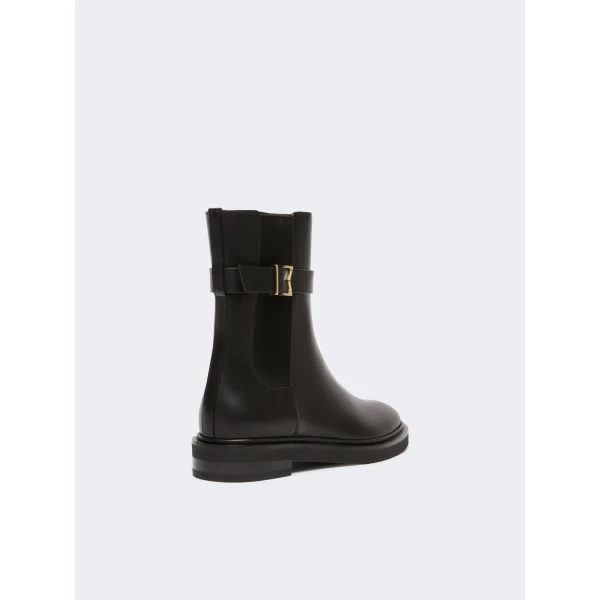 Max Mara Pio Leather Chelsea Boots in Black | Boots | Luxury Shoes 