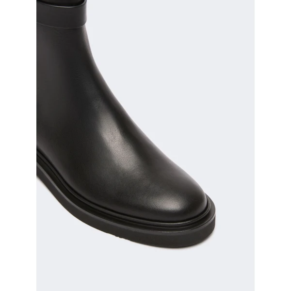 Max Mara Pio Leather Chelsea Boots in Black | Boots | Luxury Shoes 
