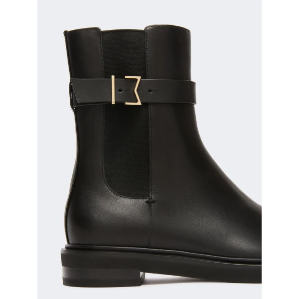 Max Mara Pio Leather Chelsea Boots in Black | Boots | Luxury Shoes 