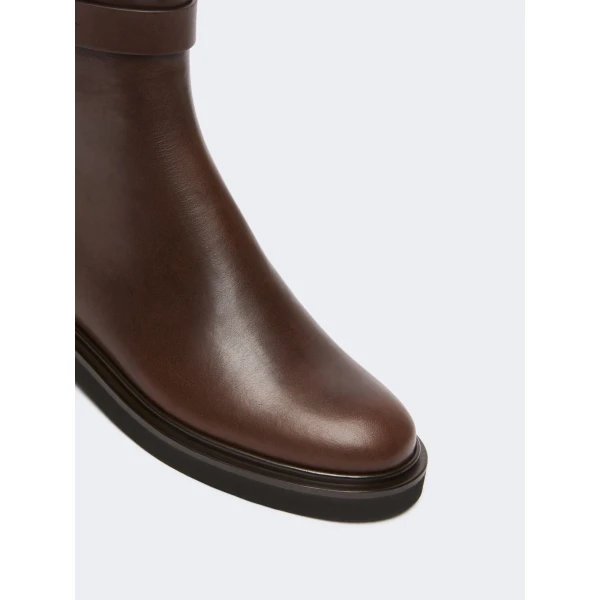 Max Mara Pio Leather Chelsea Boots in Dark Brown | Boots | Luxury Shoes 