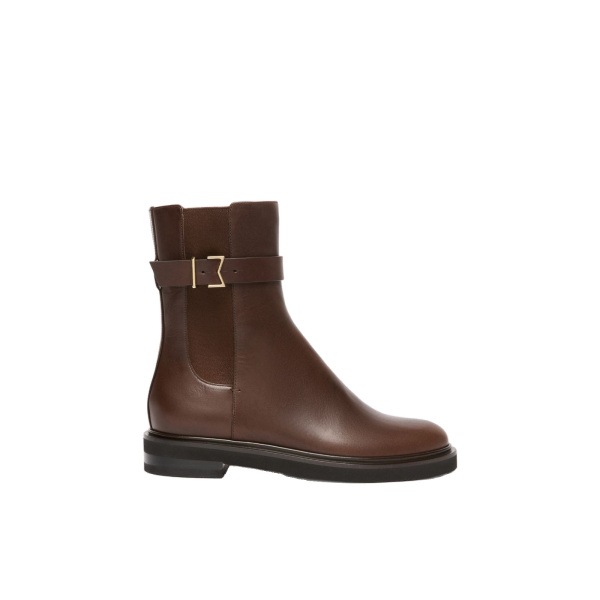 Max Mara Pio Leather Chelsea Boots in Dark Brown | Boots | Luxury Shoes 