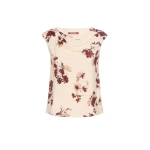 Max Mara Pioggia Printed Silk Crepe de Chine Top in Bordeaux | Blouse | Luxury Shoes 