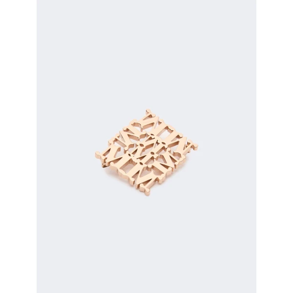 Max Mara Pioppo MaxMonogram Brooch in Bronze | Brooches & Pins | Luxury Shoes 