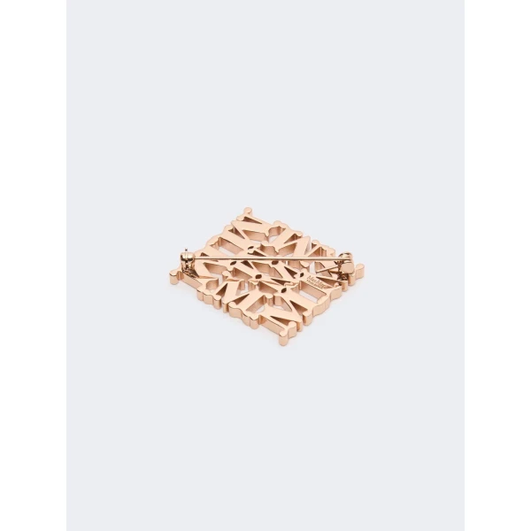 Max Mara Pioppo MaxMonogram Brooch in Bronze | Brooches & Pins | Luxury Shoes 