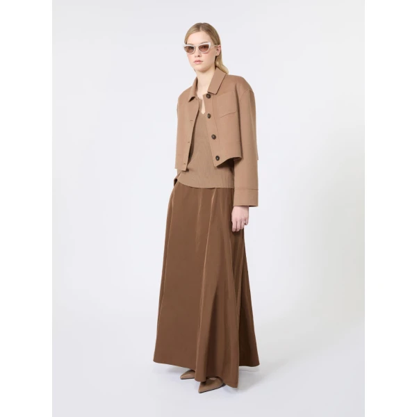 Max Mara Piovra Radzmir Flared Maxi Skirt in Honey | Maxi Skirts | Luxury Shoes 