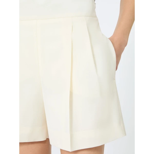 Max Mara Pittura Lightweight Woollen Cloth Shorts in Ivory | Shorts | Luxury Shoes 