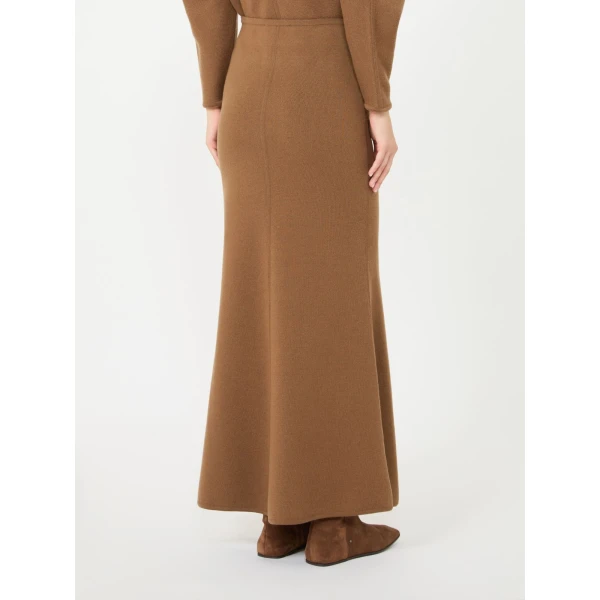 Max Mara Piuma Wool and Cashmere Knit Skirt in Camel | Maxi Skirts | Luxury Shoes 