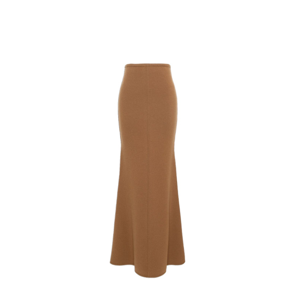 Max Mara Piuma Wool and Cashmere Knit Skirt in Camel | Maxi Skirts | Luxury Shoes 