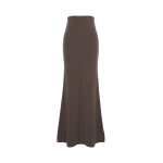 Max Mara Piuma Wool and Cashmere Knit Skirt in Mud | Maxi Skirts | Luxury Shoes 