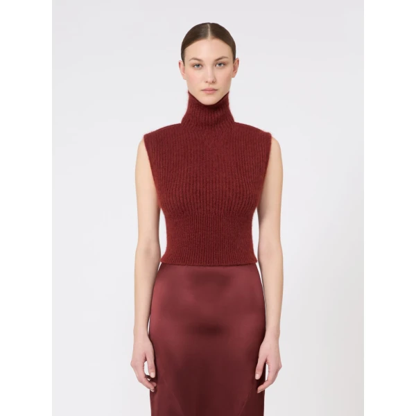 Max Mara Placido Slim-Fitting Mohair Jumper in Brown Bordeaux | Sweaters | Luxury Shoes 