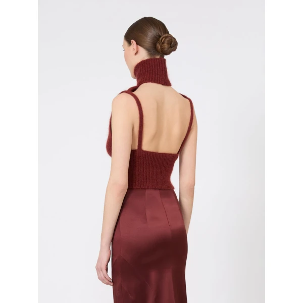 Max Mara Placido Slim-Fitting Mohair Jumper in Brown Bordeaux | Sweaters | Luxury Shoes 