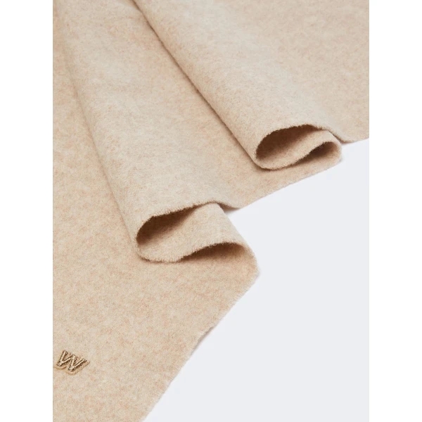 Max Mara Plain Wool Stole in Beige | Scarves | Luxury Shoes 