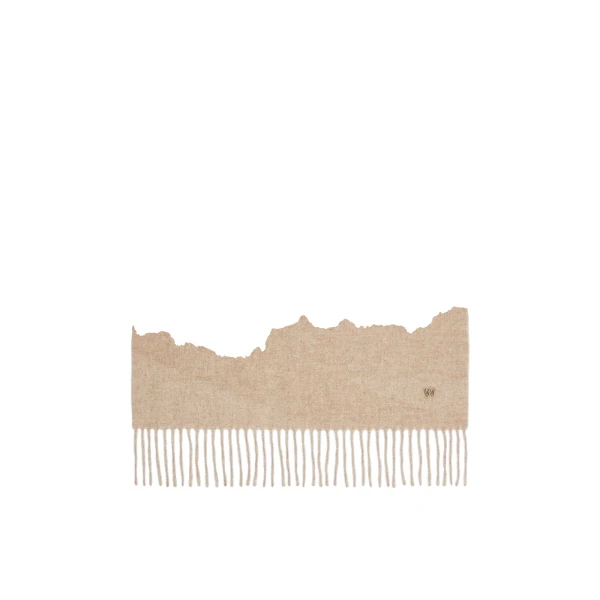 Max Mara Plain Wool Stole in Beige | Scarves | Luxury Shoes 