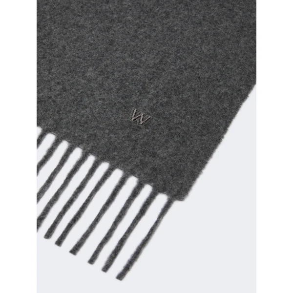 Max Mara Plain Wool Stole in Medium Grey | Scarves | Luxury Shoes 