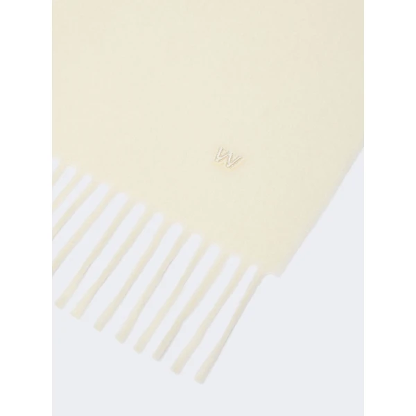Max Mara Plain Wool Stole in White | Scarves | Luxury Shoes 
