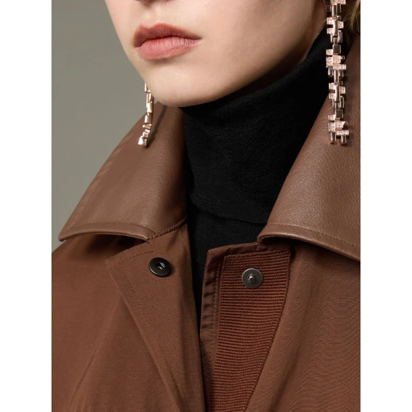 Max Mara Platani Cotton-Blend Faille Safari Jacket in Dark Brown | Jackets | Luxury Shoes 