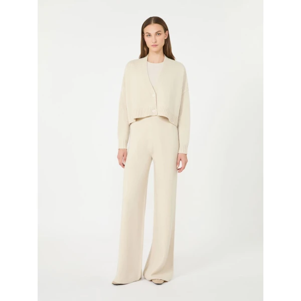 Max Mara Platani Wool and Cashmere Boxy Cardigan in Beige | Cardigan | Luxury Shoes 