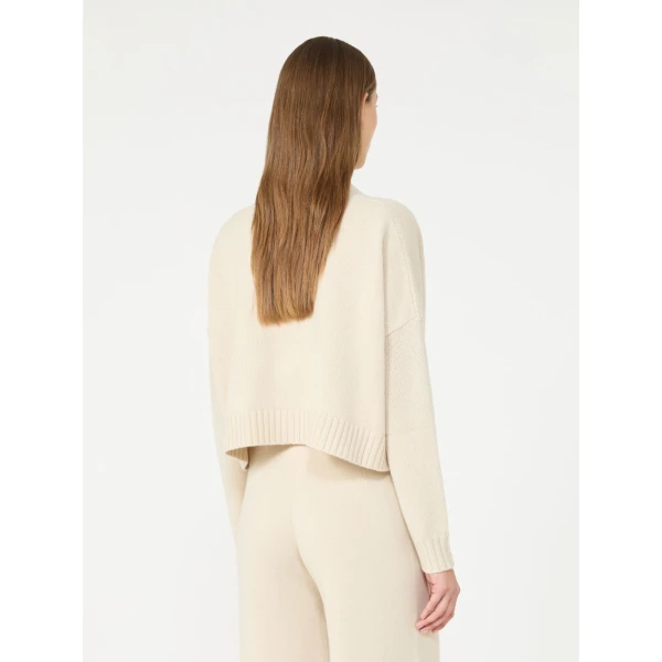 Max Mara Platani Wool and Cashmere Boxy Cardigan in Beige | Cardigan | Luxury Shoes 