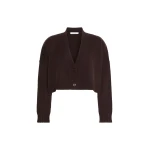 Max Mara Platani Wool and Cashmere Boxy Cardigan in Dark Brown | Cardigan | Luxury Shoes 
