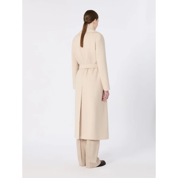 Max Mara Poldo Wool Broadcloth Robe Coat in Albino White | Wool Coat | Luxury Shoes 